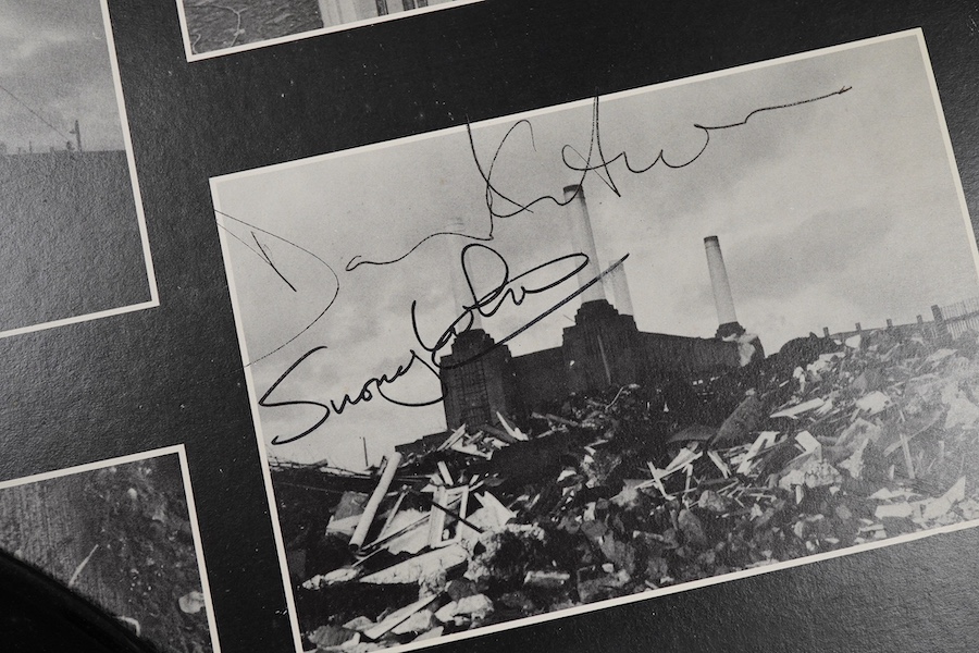 Pink Floyd LP, Animals, SHVL815, 1977, the gatefold cover extensively signed inside by; Nick Mason, David Gilmour, Richard Wright, Snowy White, Dick Parry, and Roger Waters, as well as a possibly spurious signature by Sy